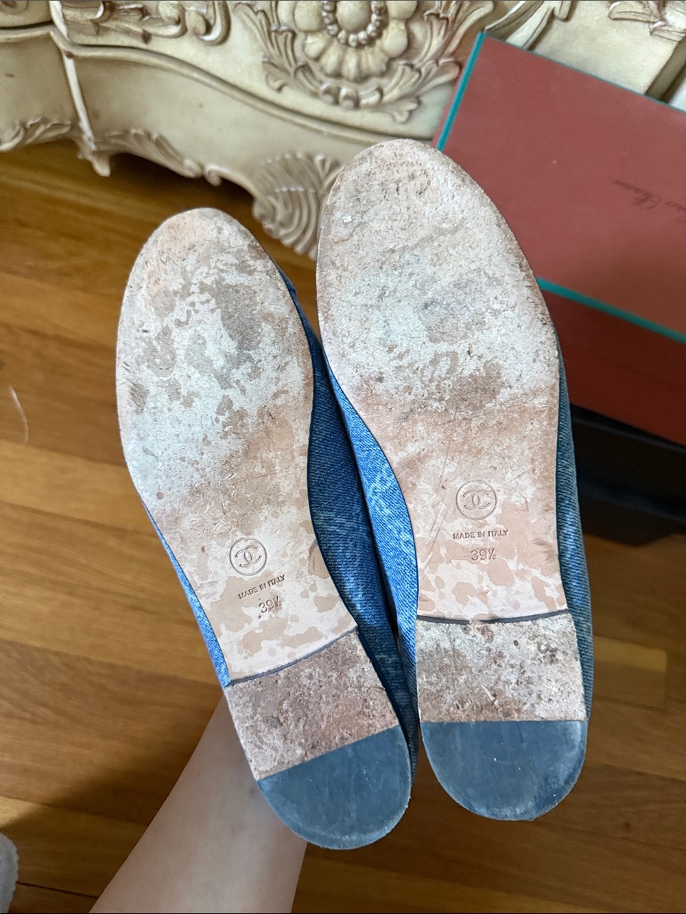 Chanel Blue Denim Ballet Flats 39.5 - Picture 6 of 7